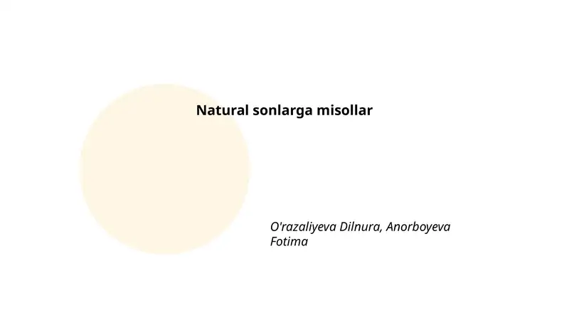 Natural sonlarga misollar 1