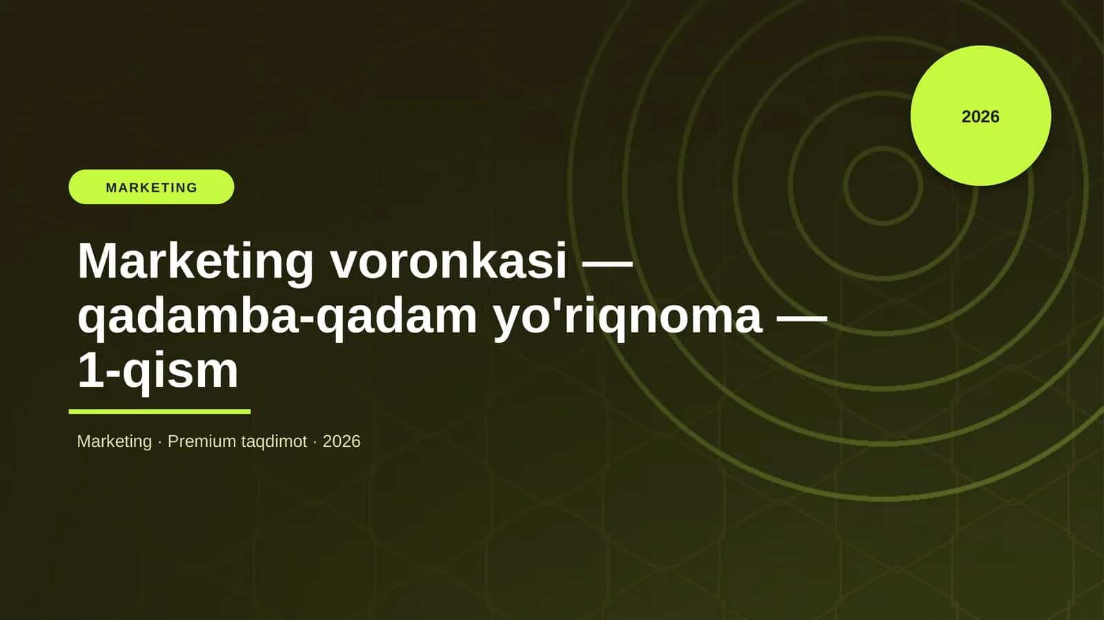 Marketing voronkasi — qadamba-qadam yo'riqnoma — 1-qism 1
