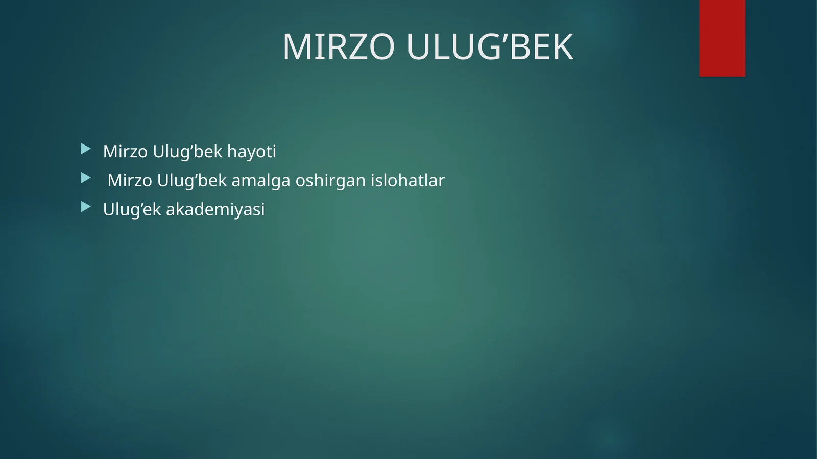 Mirzo Ulug’bek 1