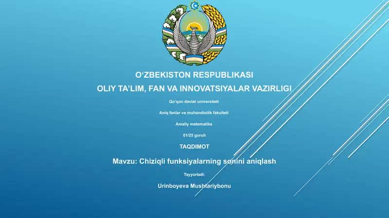 Chiziqli funksiyalarning sonini aniqlash 1
