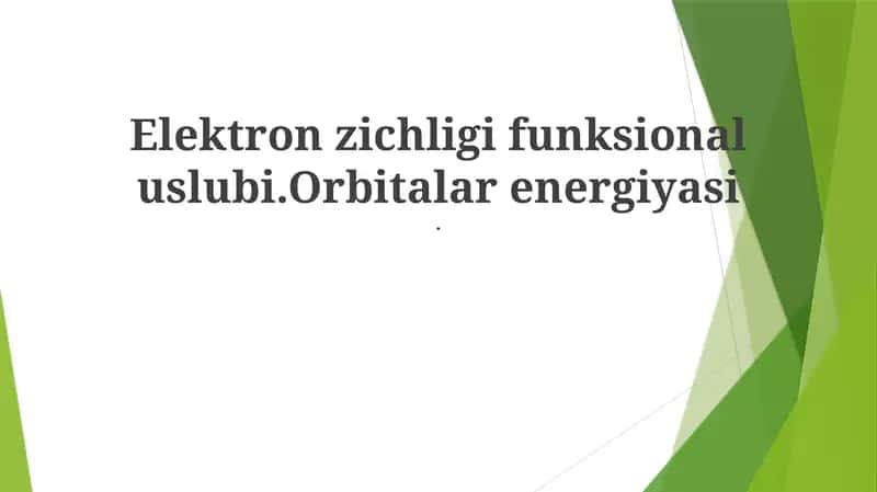 Orbitalar energiyasi 1