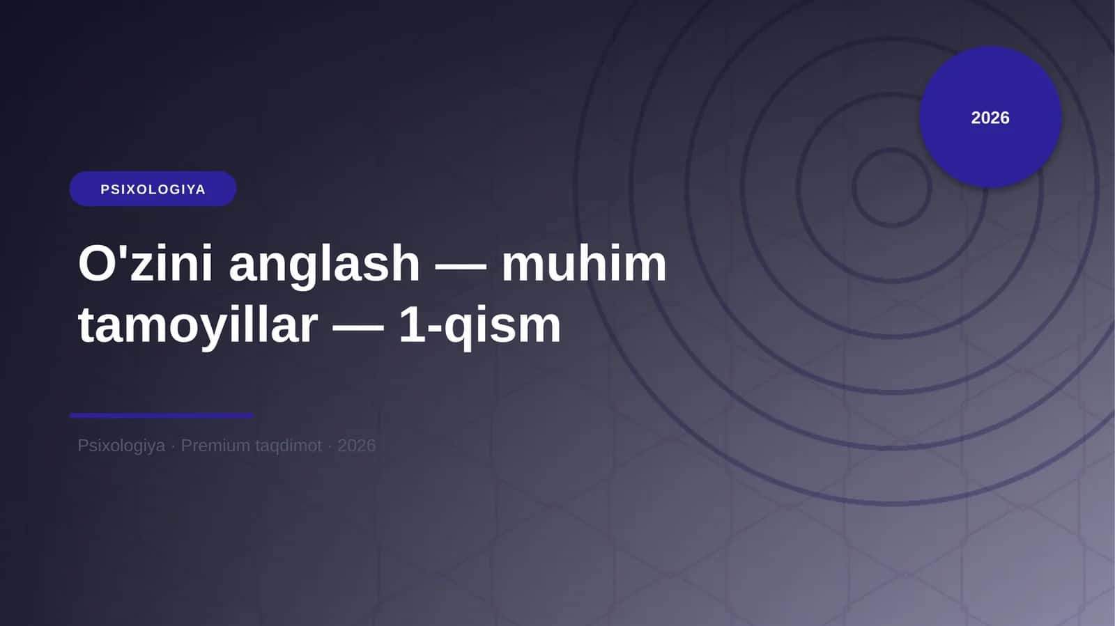 O'zini anglash — muhim tamoyillar — 1-qism 1