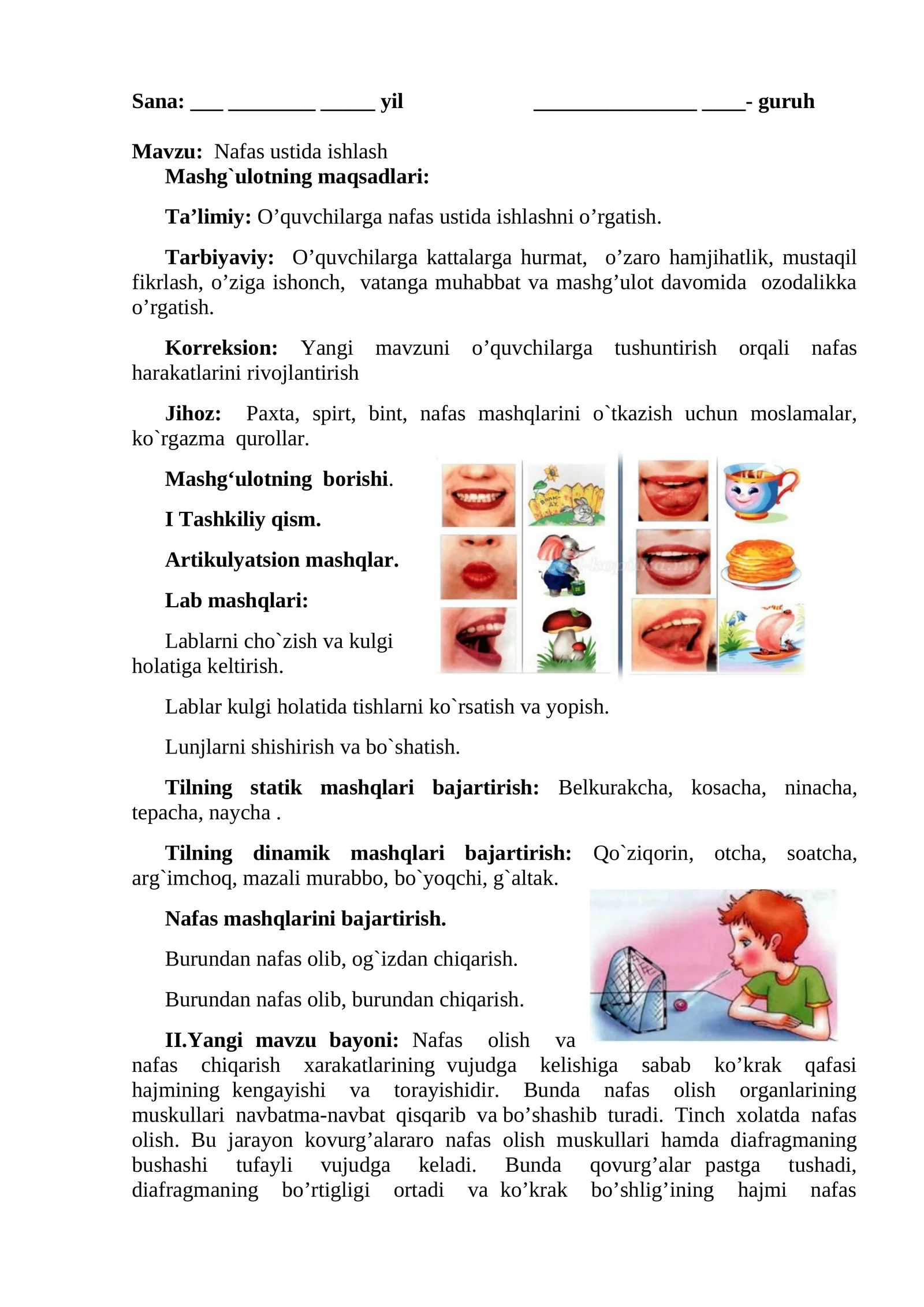 Nafas ustida ishlash 1