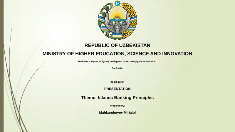 Islamic Banking Principles 1