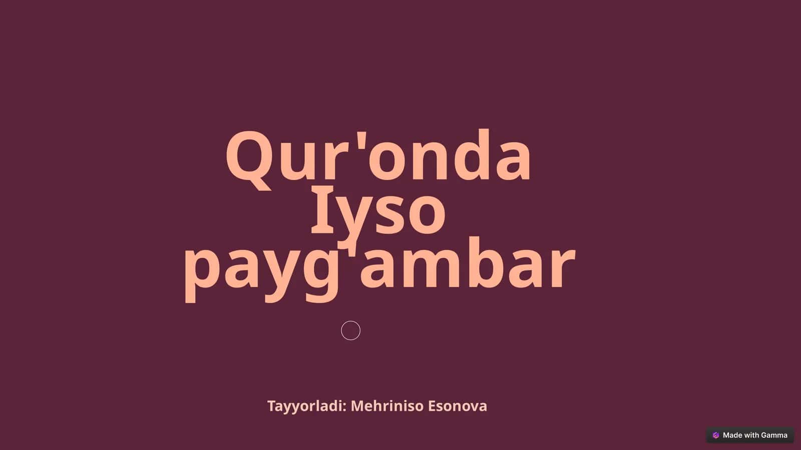 Qur'onda Iyso payg'ambar 1