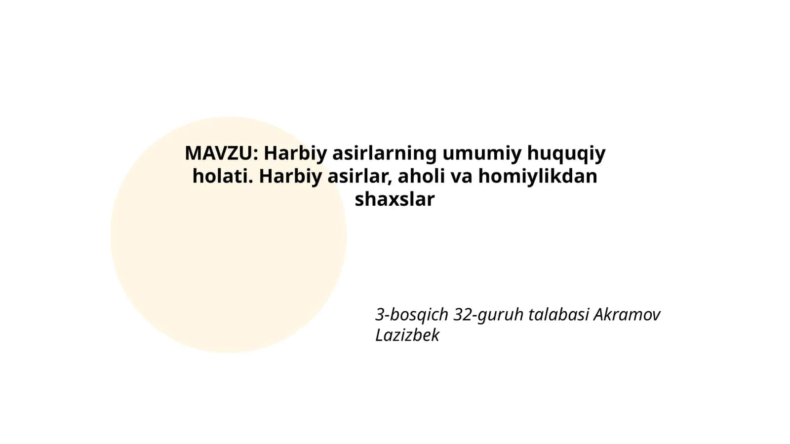 Harbiy asirlarning umumiy huquqiy holati 1
