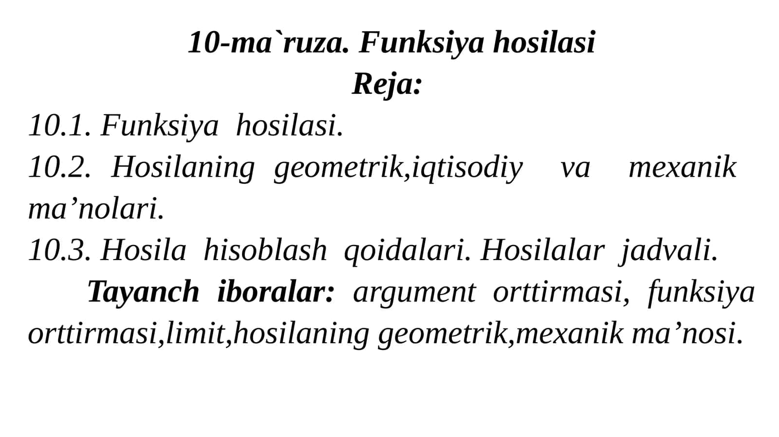 Funksiya hosilasi 1