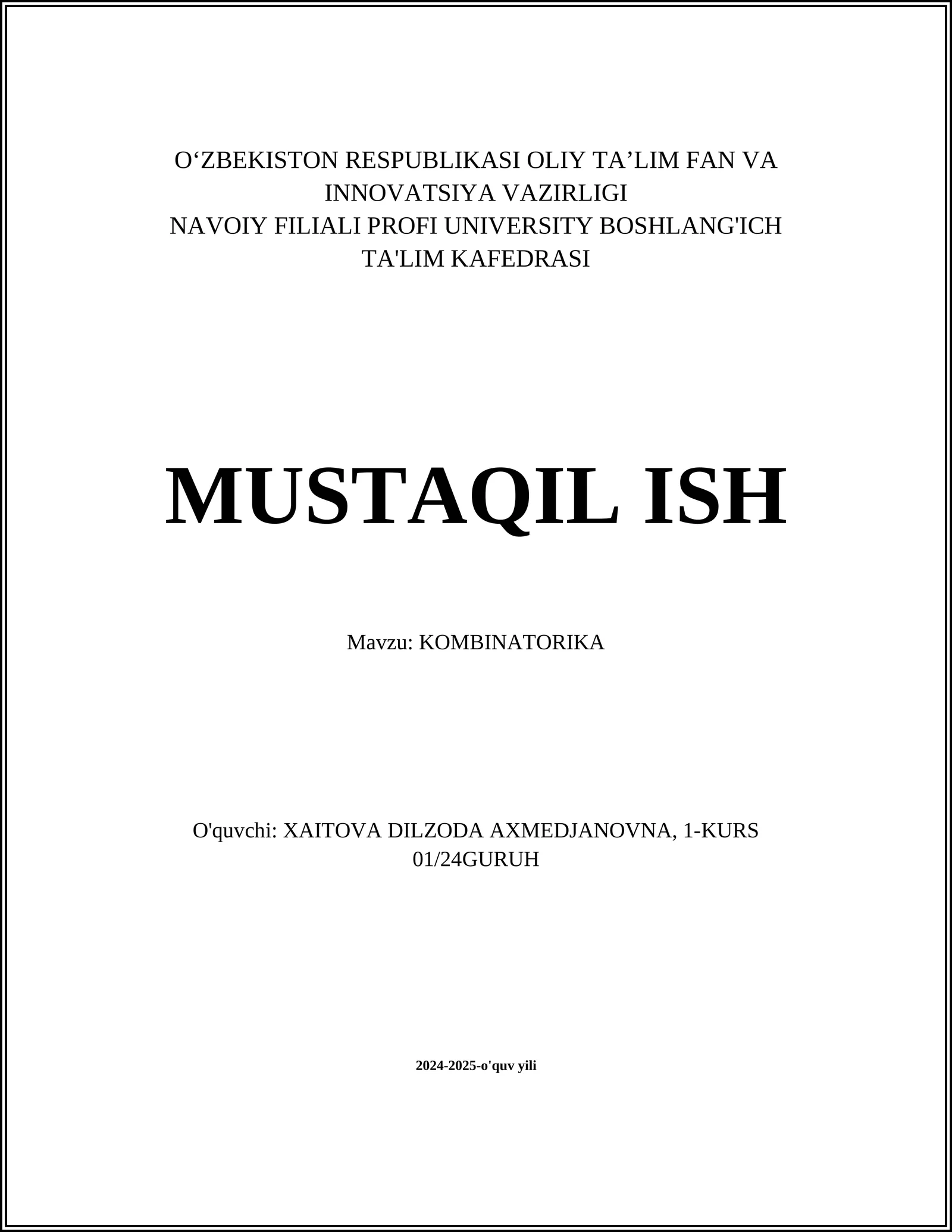KOMBINATORIKA 1