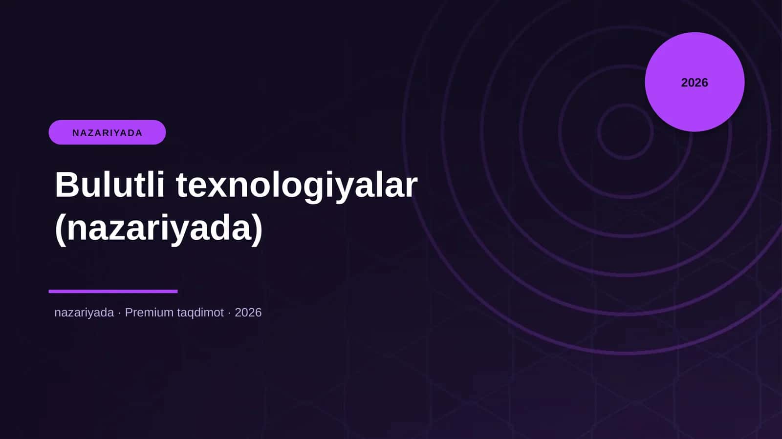 Bulutli texnologiyalar (nazariyada) 1