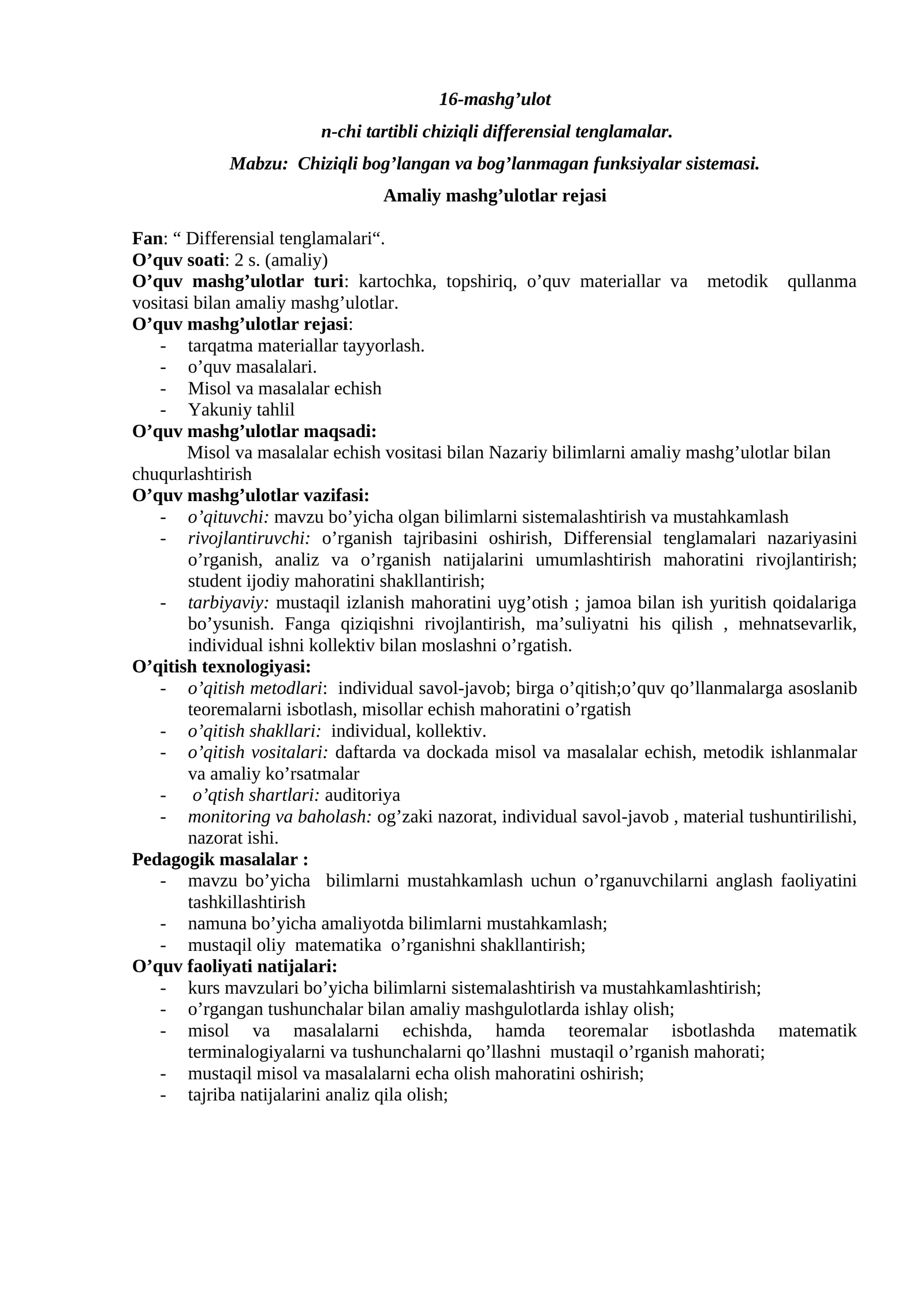 Differensial tenglamalari 1