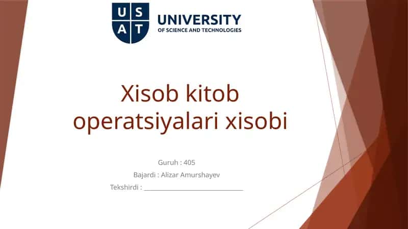 Hisob-kitob operatsiyalari xisobi 1