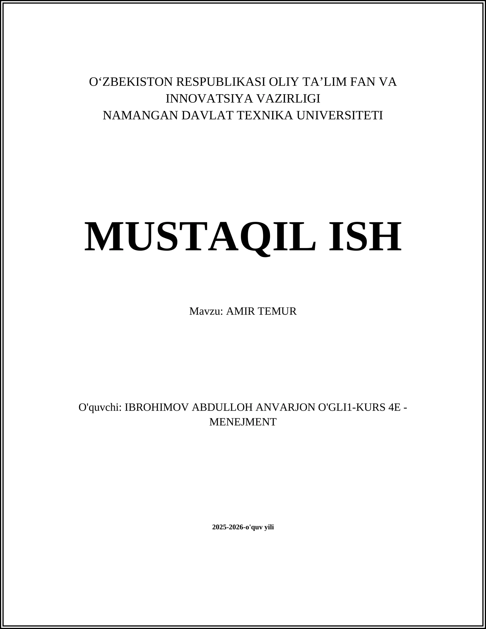 AMIR TEMUR 1