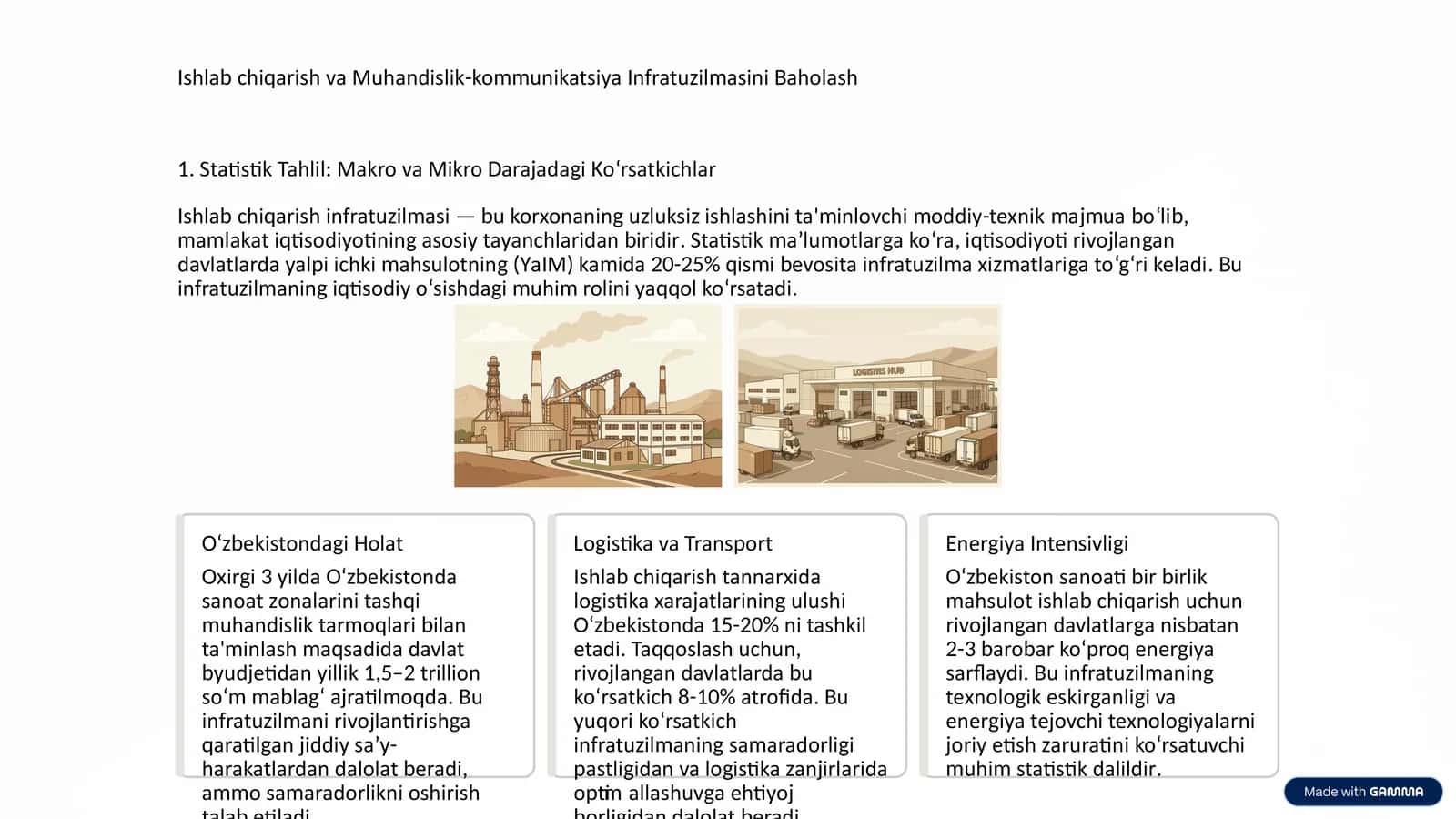Statistik Tahlil: Makro va Mikro Darajadagi Ko‘rsatkichlar 1