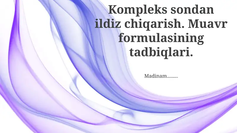 Muavr teoremasi 1