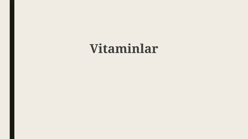 Vitaminlar