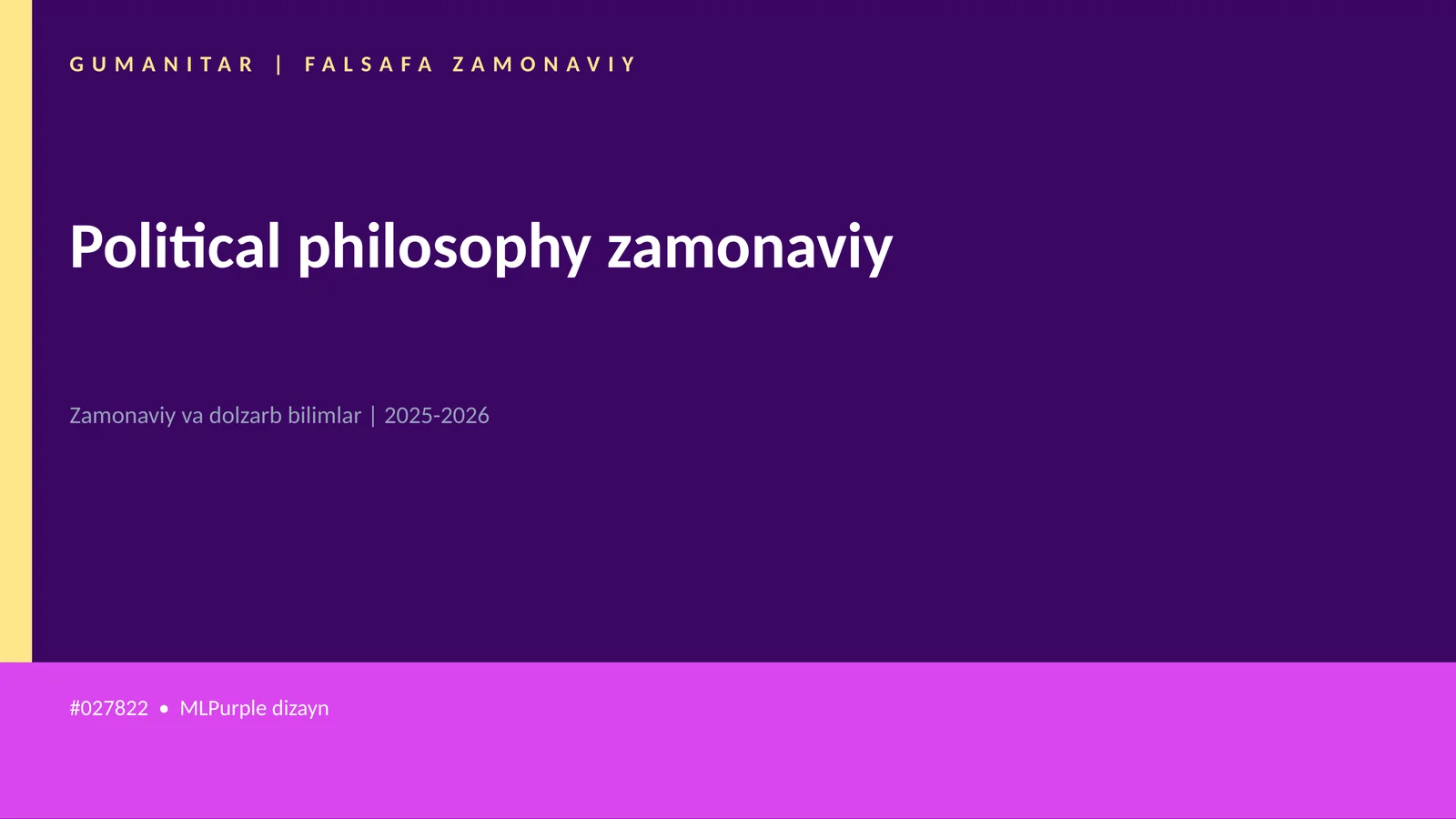 Political philosophy zamonaviy 1