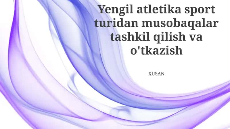 Yengil atletika sport turidan musobaqalar tashkil qilish va o'tkazish 1