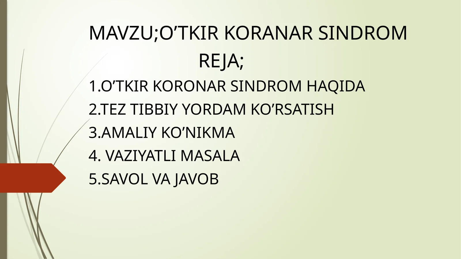 O’TKIR KORANAR SINDROM 1