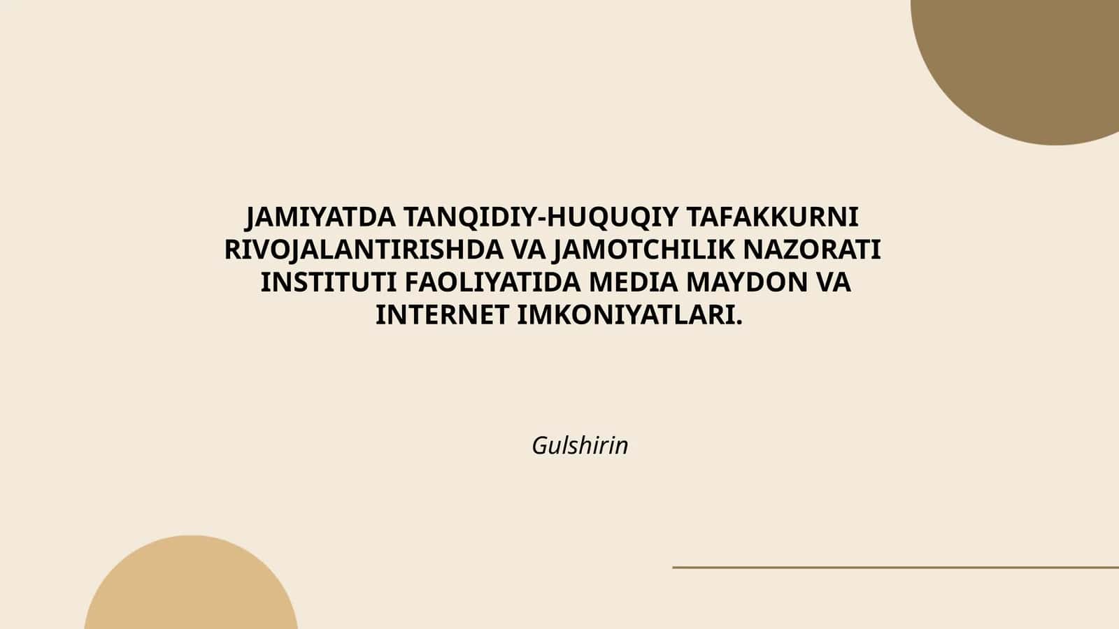 Jamiyatda Tanqidiy-Huquqiy Tafakkurni Rivojlantirishda va Jamotchilik Nazorati Institutining Faoliyati 1