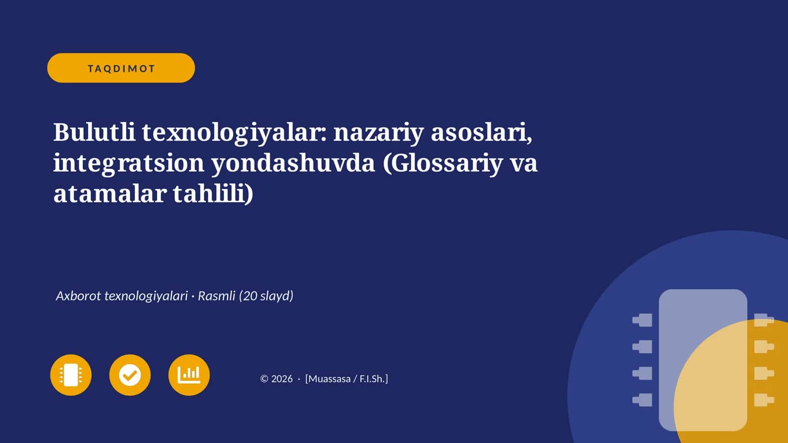 Bulutli texnologiyalar: nazariy asoslari, integratsion yondashuvda (Glossariy va atamalar tahlili) 1