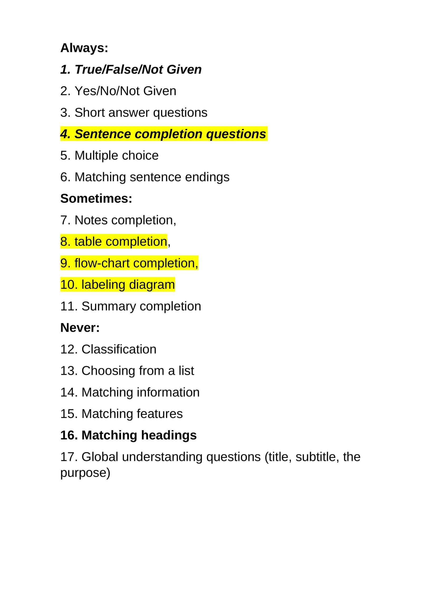 Exam Question Types 1