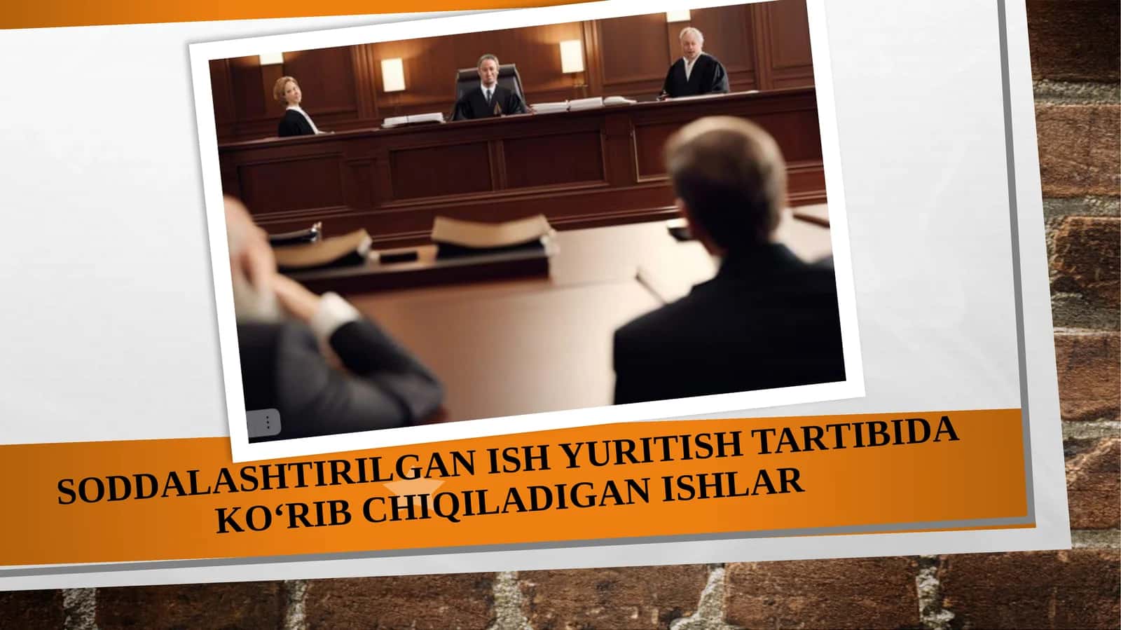 Soddalashtirilganish yuritish tartibi dak o‘rib chiqiladigan ishlar 1