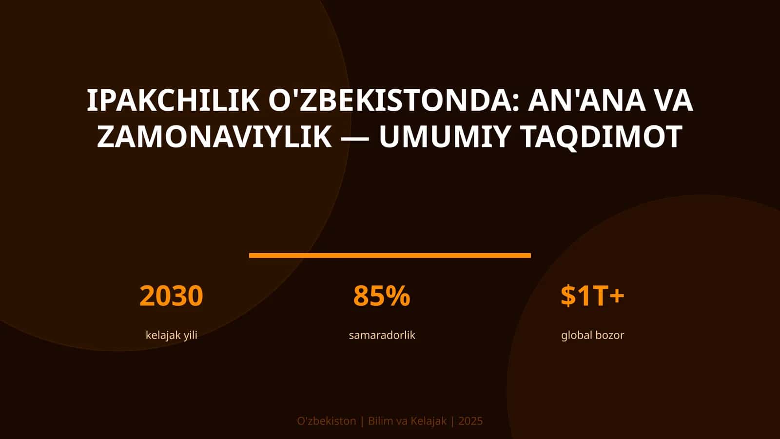 Ipakchilik O'zbekistonda: an'ana va zamonaviylik — umumiy taqdimot 1