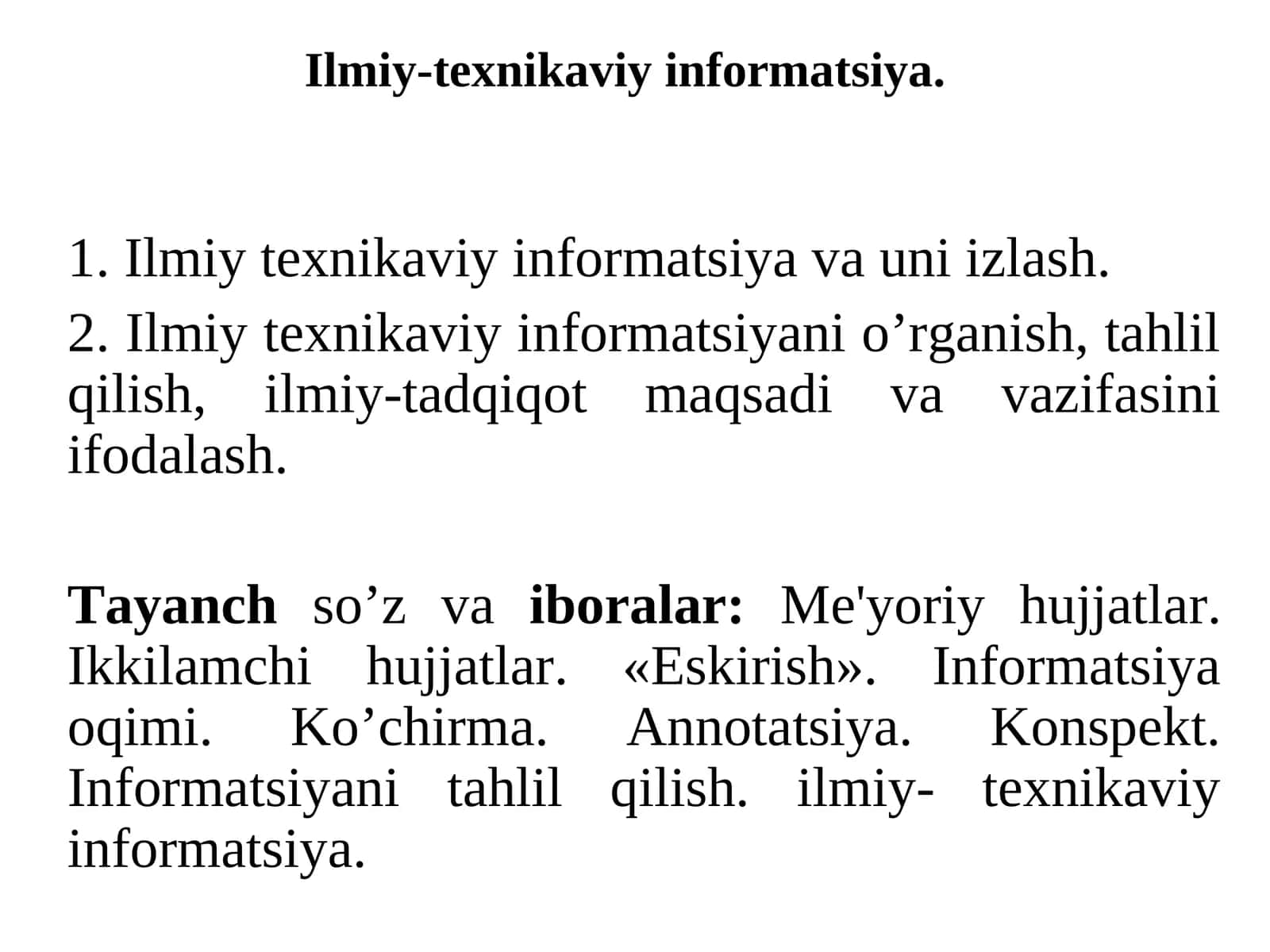 Ilmiy-texnikaviy informatsiya 1
