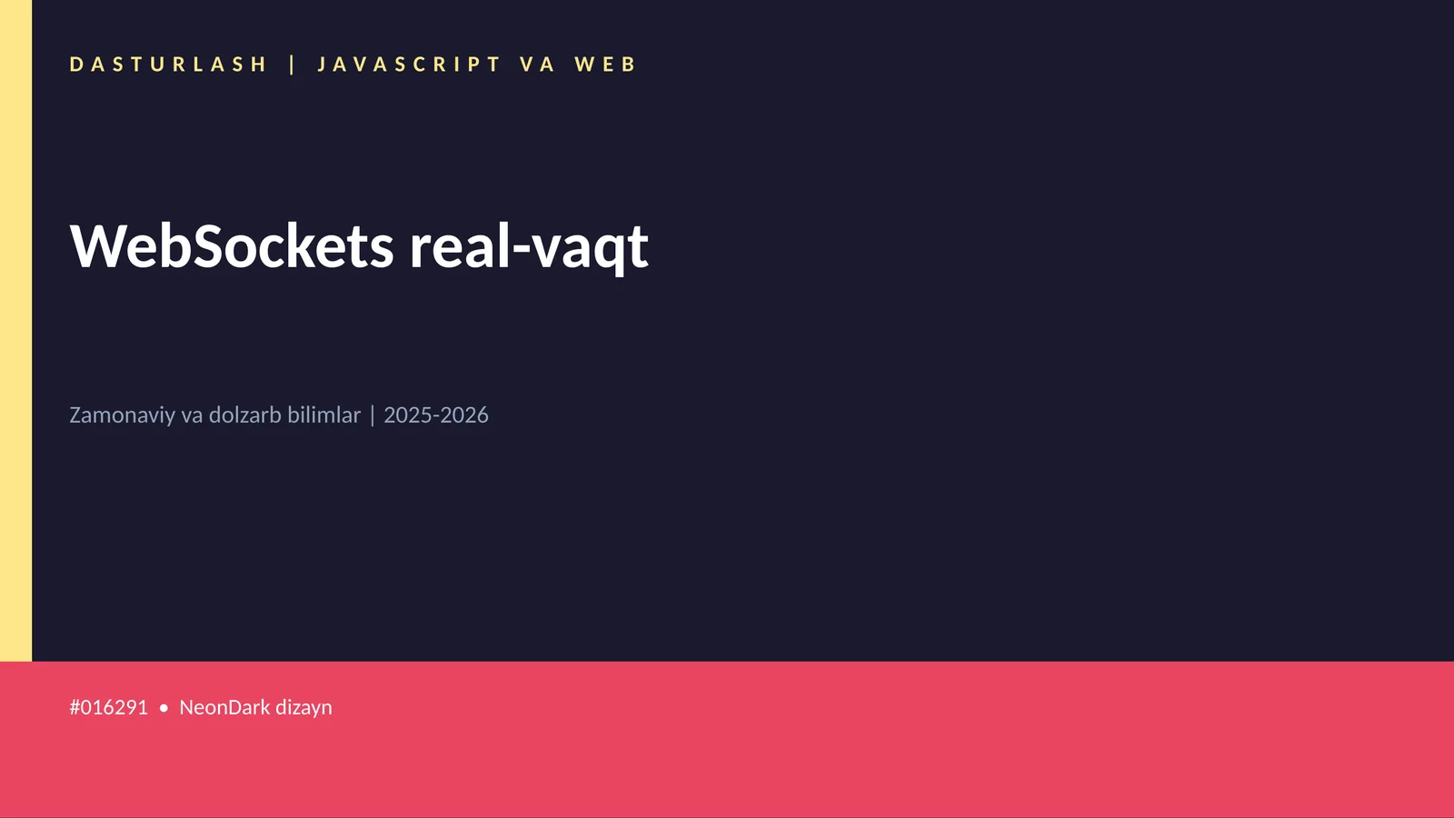 DASTURLASH | JAVASCRIPT VA WEB 1