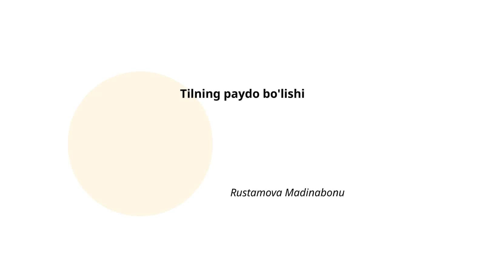 Tilning paydo bo'lishi 1