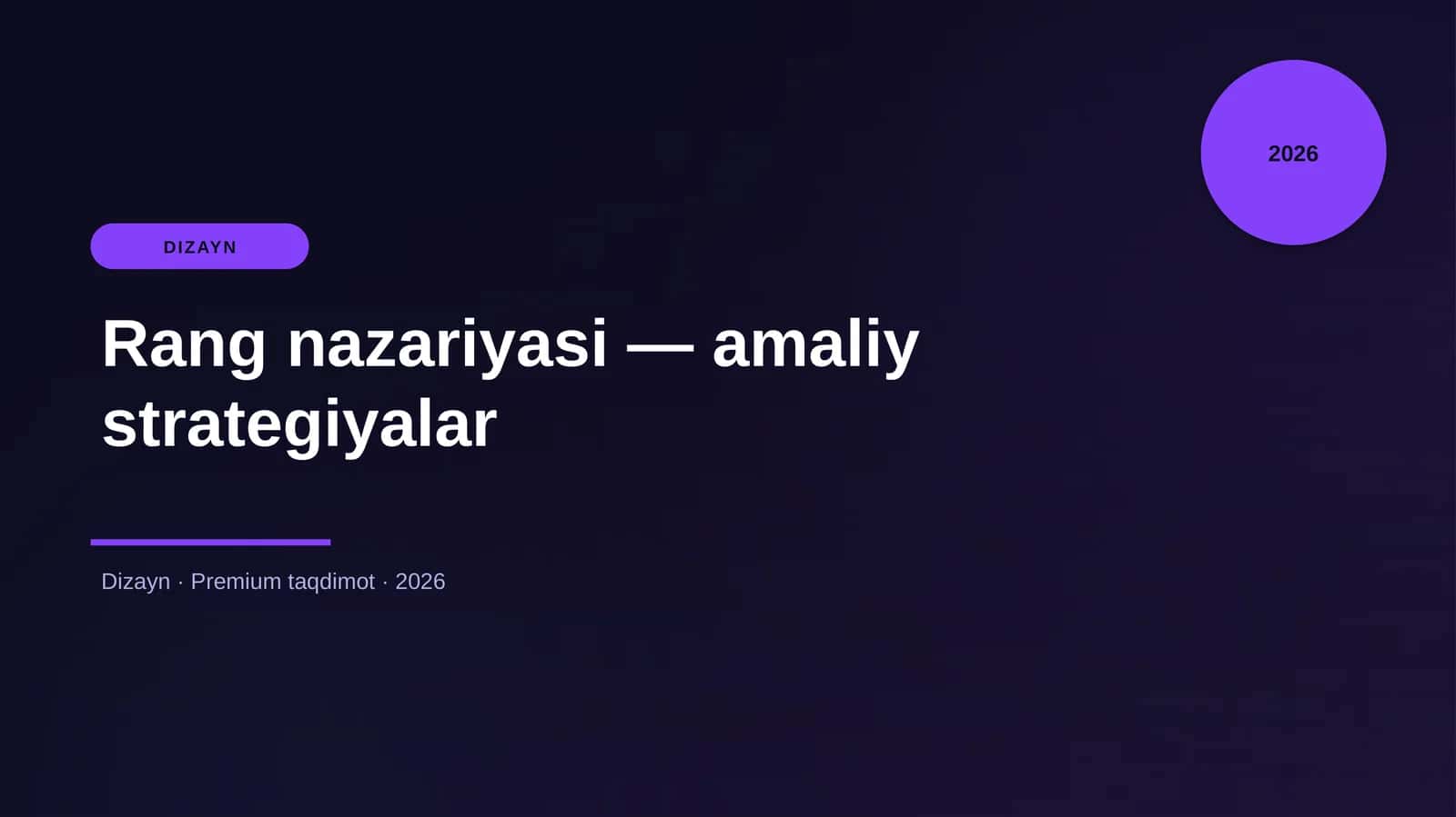Rang nazariyasi — amaliy strategiyalar 1