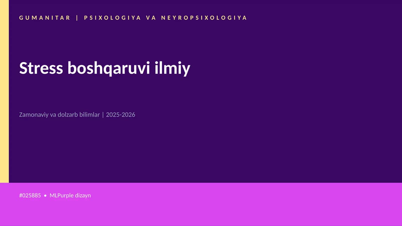 Stress boshqaruvi ilmiy 1