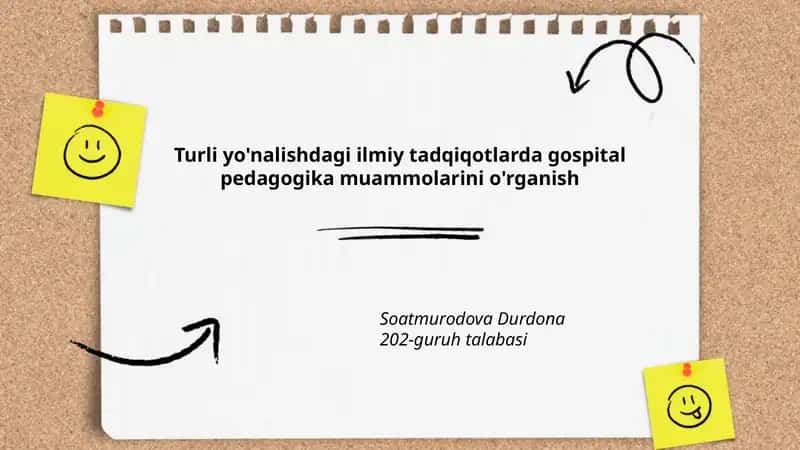 Turli yo'nalishdagi ilmiy tadqiqotlarda gospital pedagogika muammolarini o'rganish 1