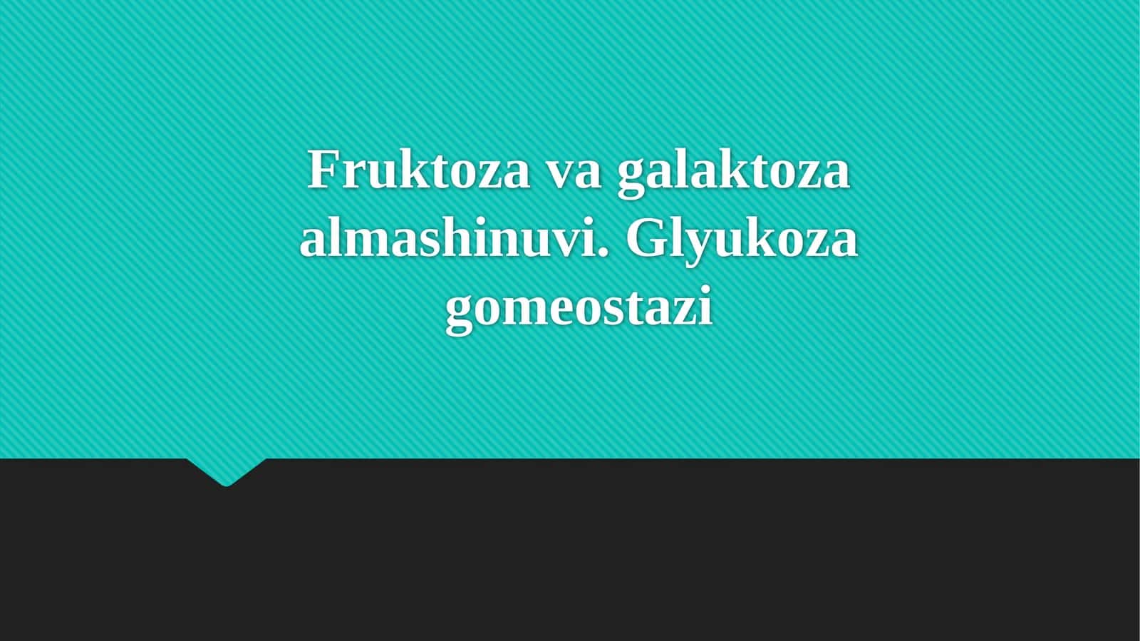 Fruktoza metabolizmi 1