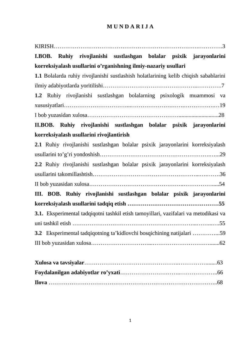 Ruhiy rivojlanishi sustlashgan bolalar psixik jarayonlarini korreksiyalash usullarini o’rganishning ilmiy-nazariy usullari 1