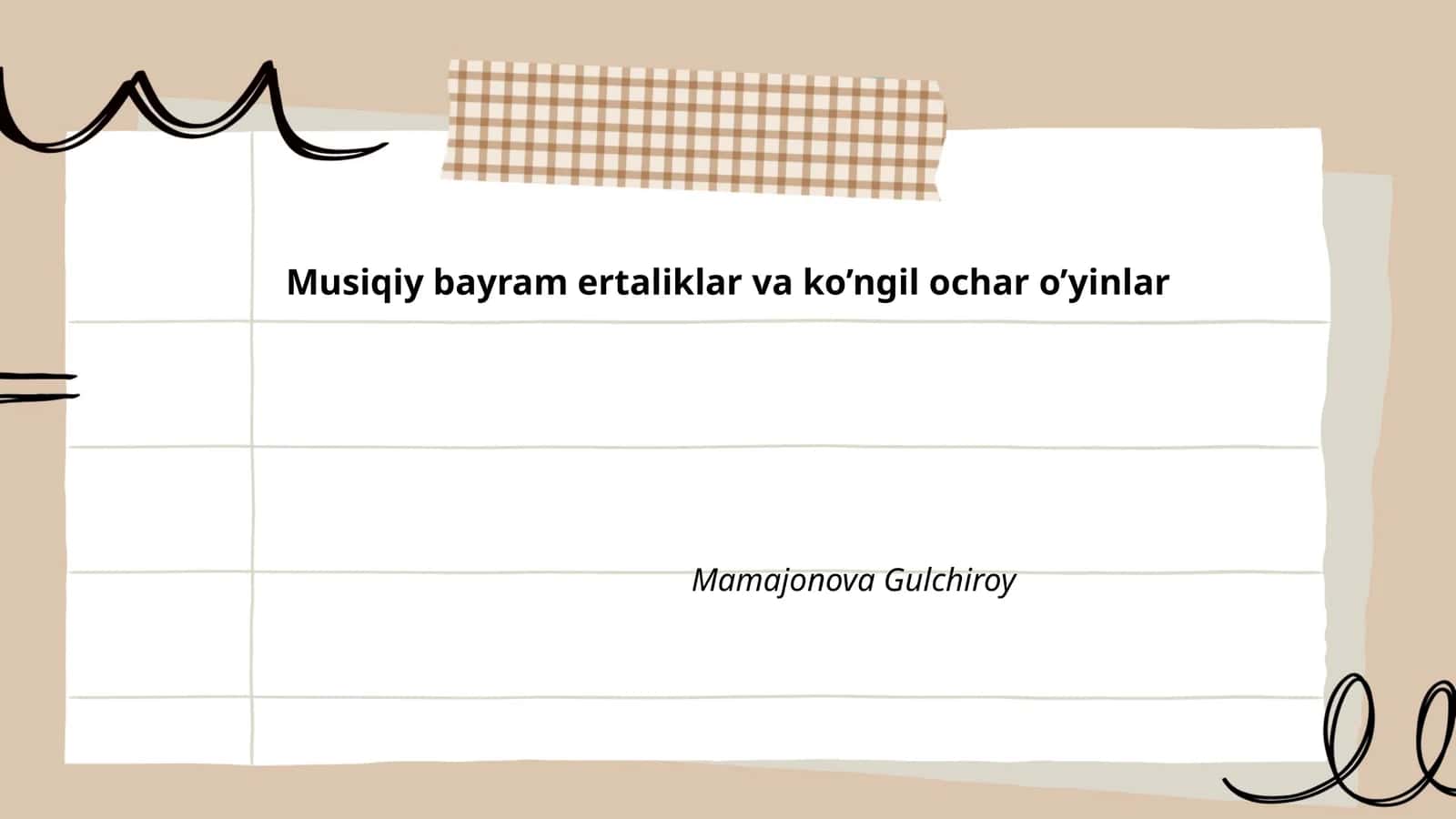 Bolalar uchun musiqiy ertalik dasturi 1