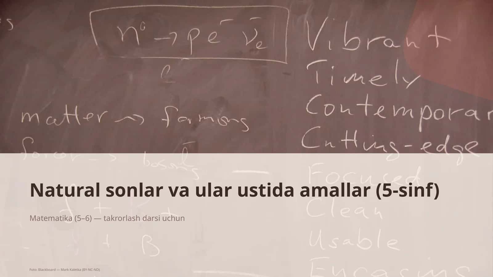 Natural sonlar va ular ustida amallar (5-sinf) 1