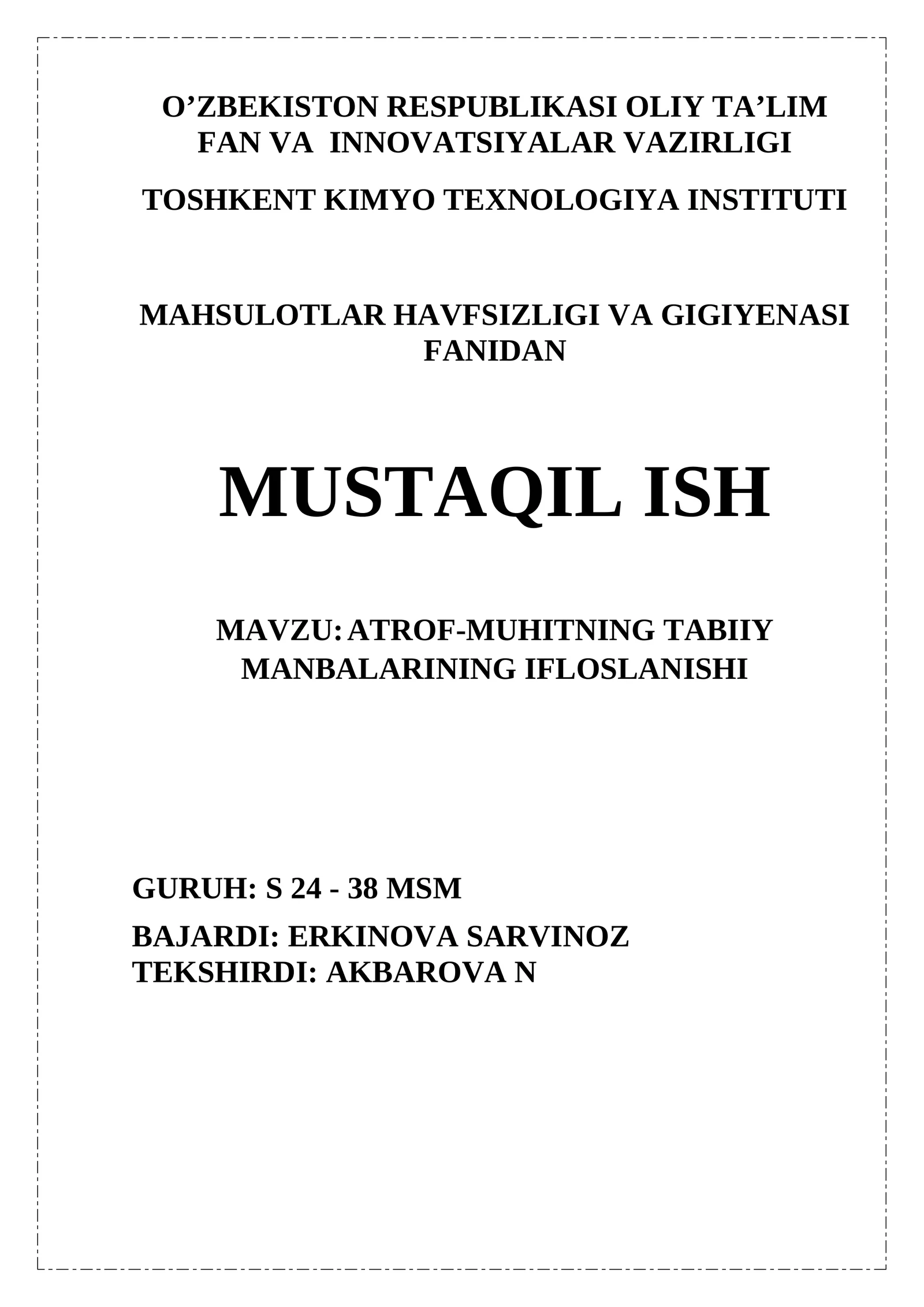 ATROF-MUHITNING TABIIY MANBALARINING IFLOSLANISHI 1