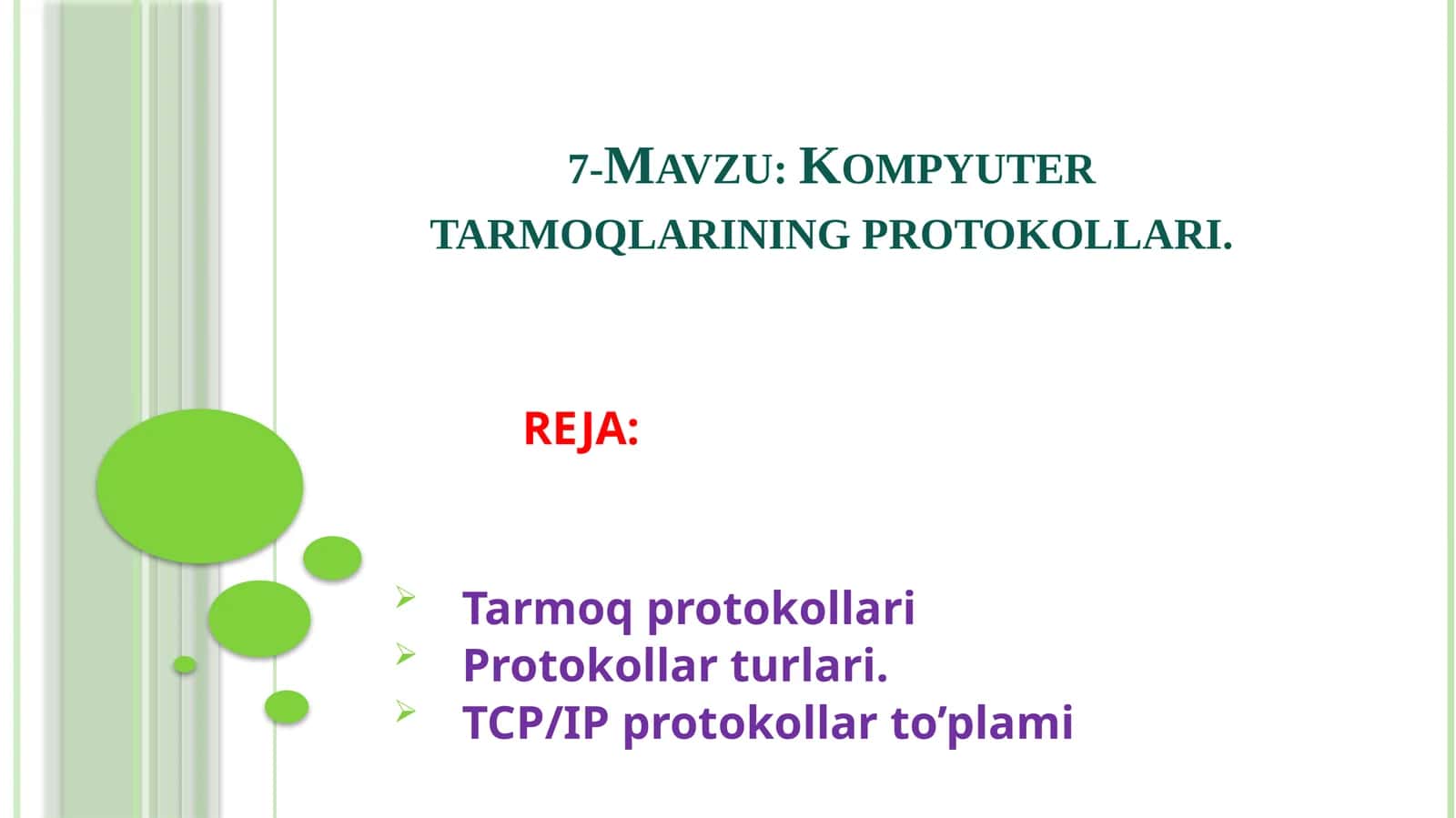 Kompyutertarmoqlarining protokollari 1