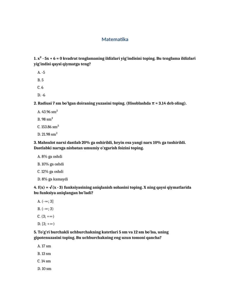 Matematika 1