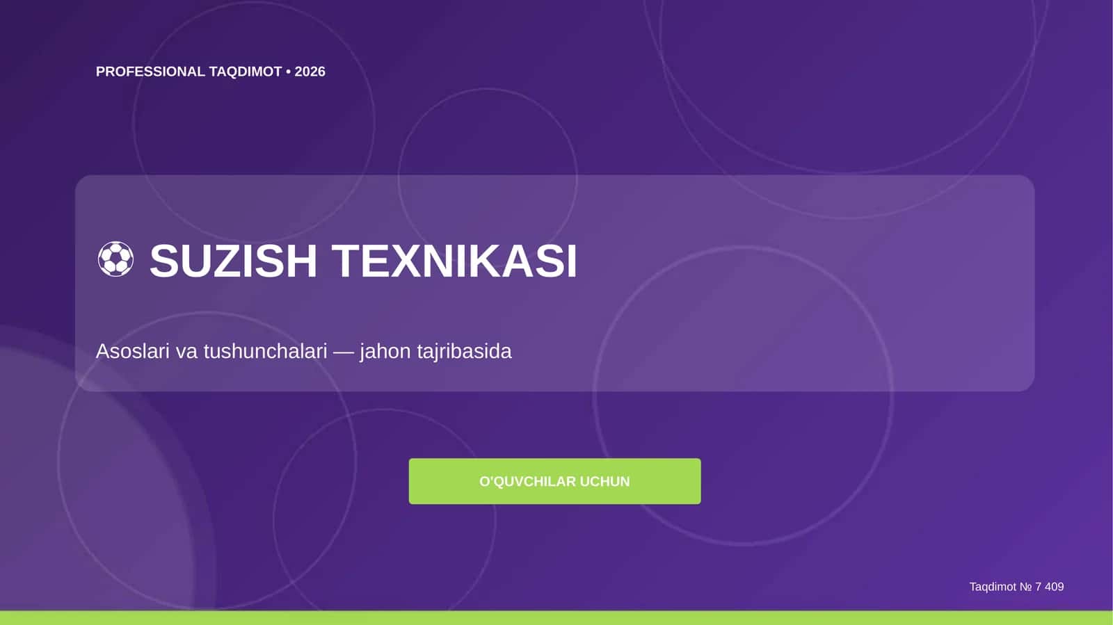 Suzish texnikasi: asoslari va tushunchalari 1