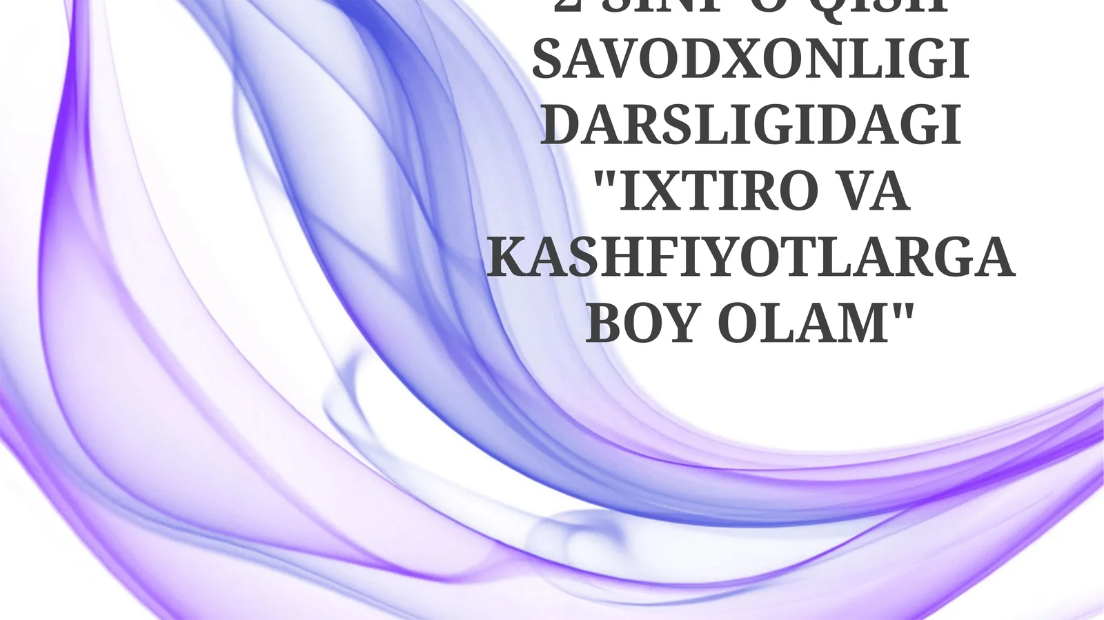 IXTIRO VA KASHFIYOTLARGA BOY OLAM 1