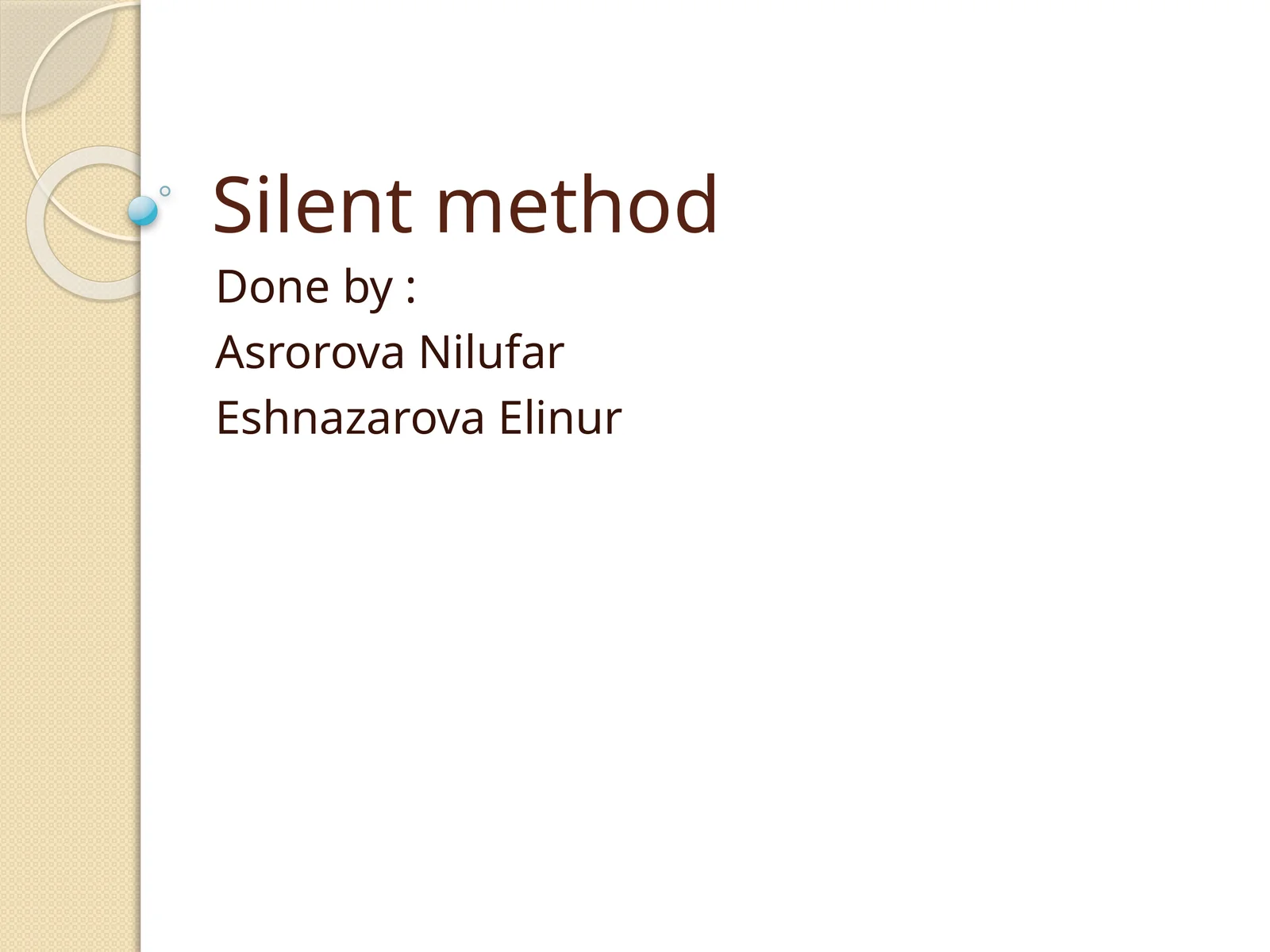 Silent method 1
