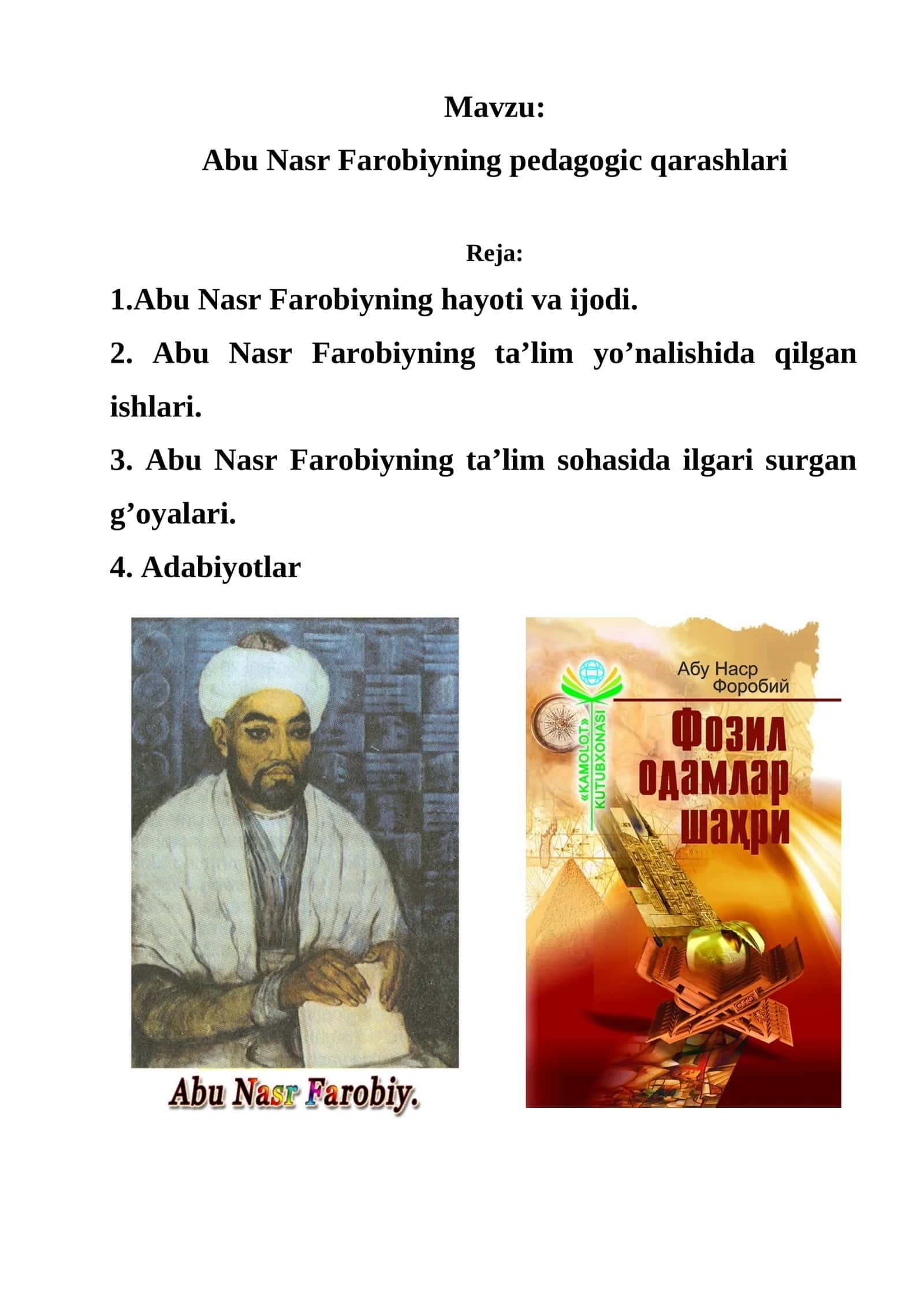 Abu Nasr Farobiyning pedagogic qarashlari 1
