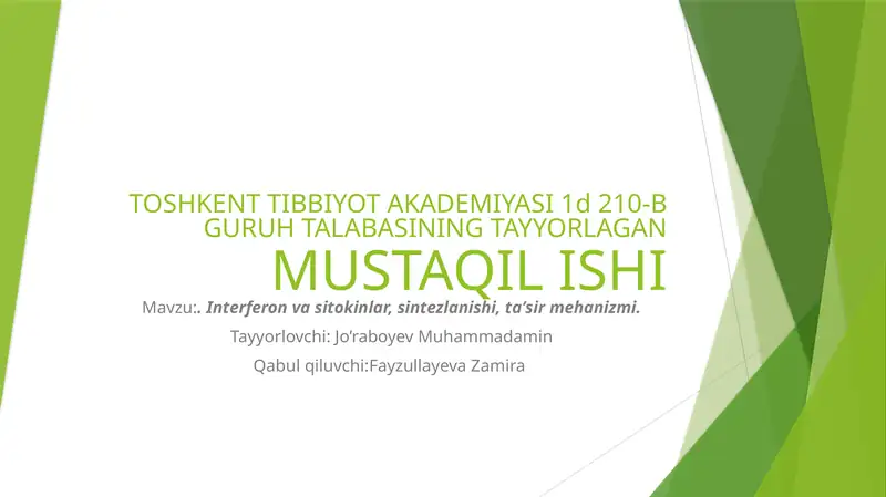 Interferon va sitokinlar 1