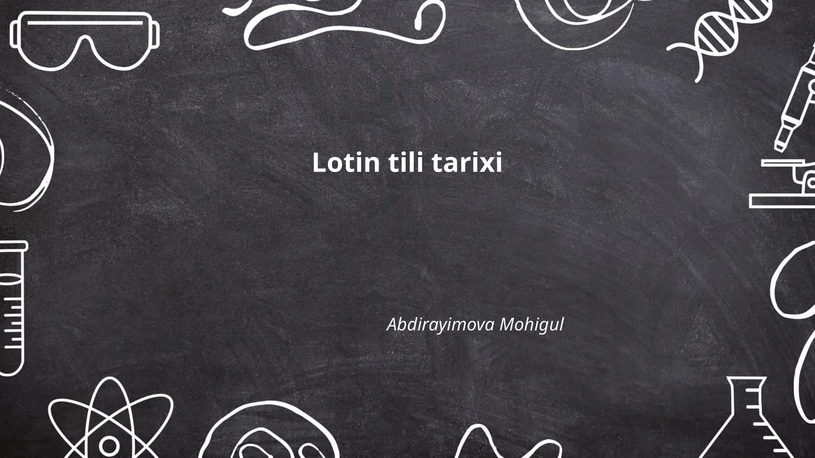 Lotin tili tarixi 1