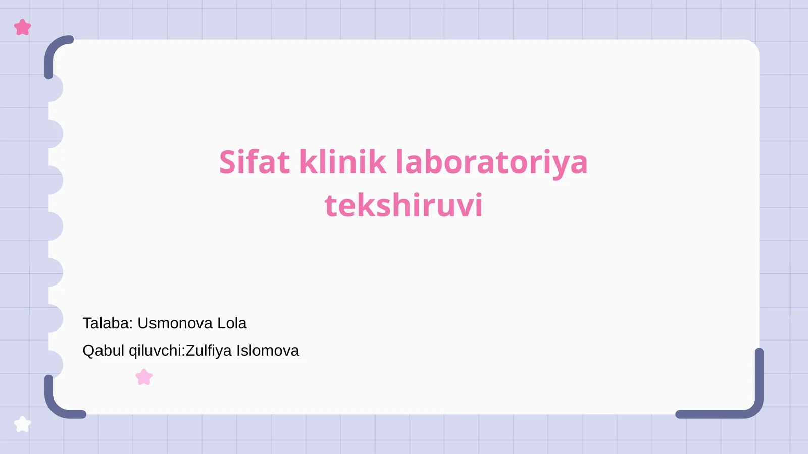 Sifat klinik laboratoriya tekshiruvi 1