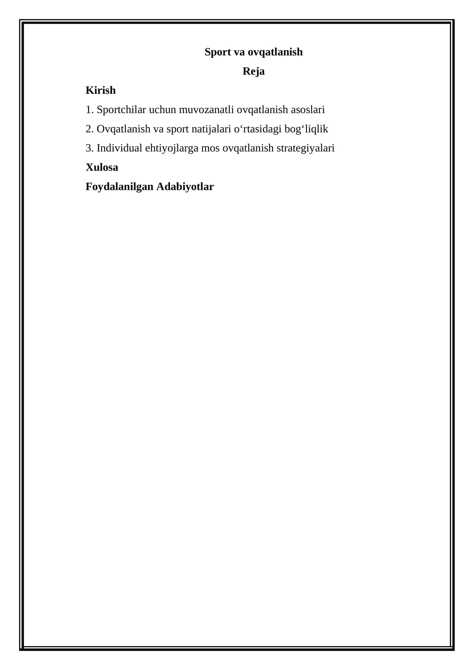 Sport va ovqatlanish 1
