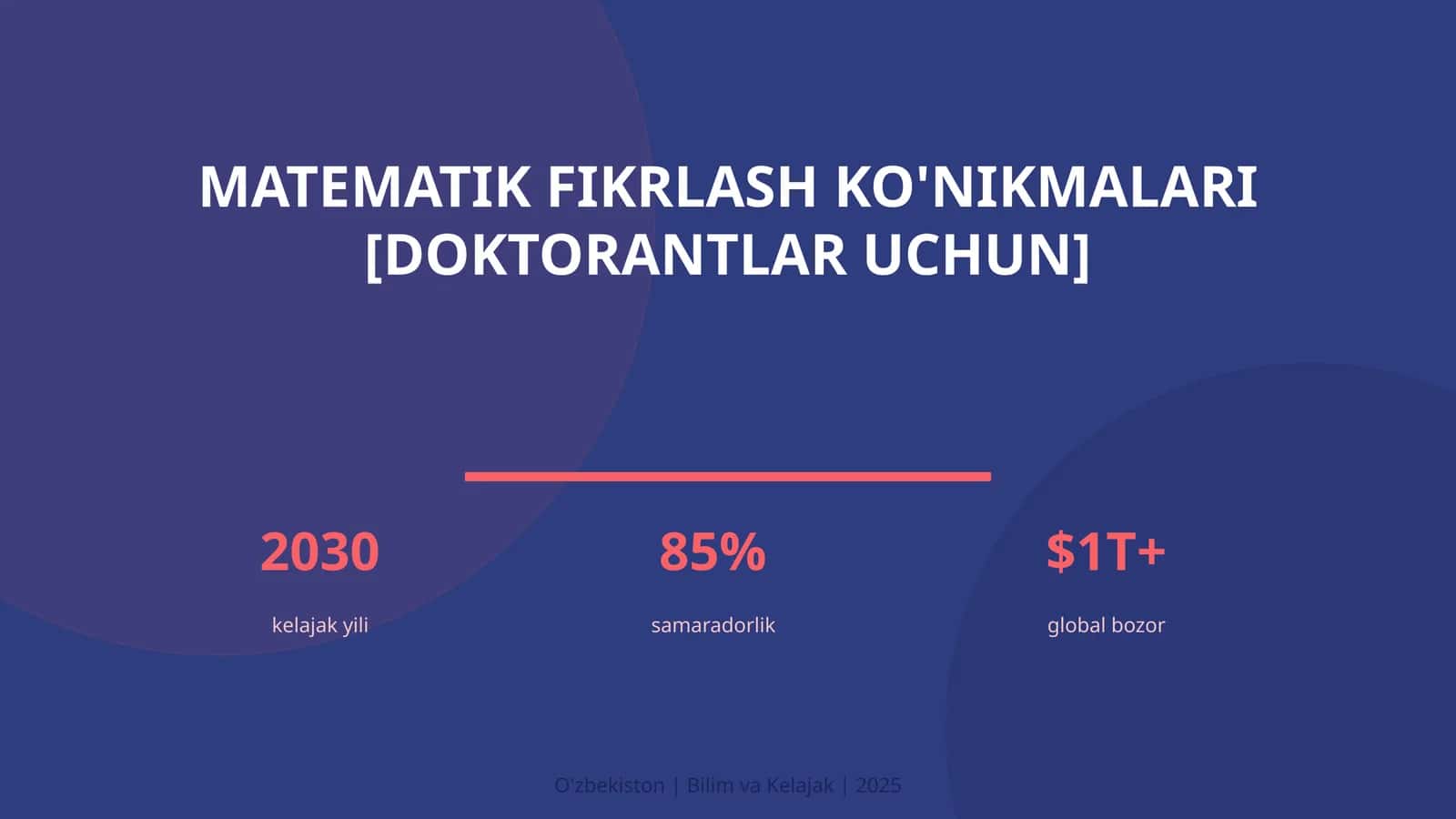 Matematik fikrlash ko'nikmalari [doktorantlar uchun] 1