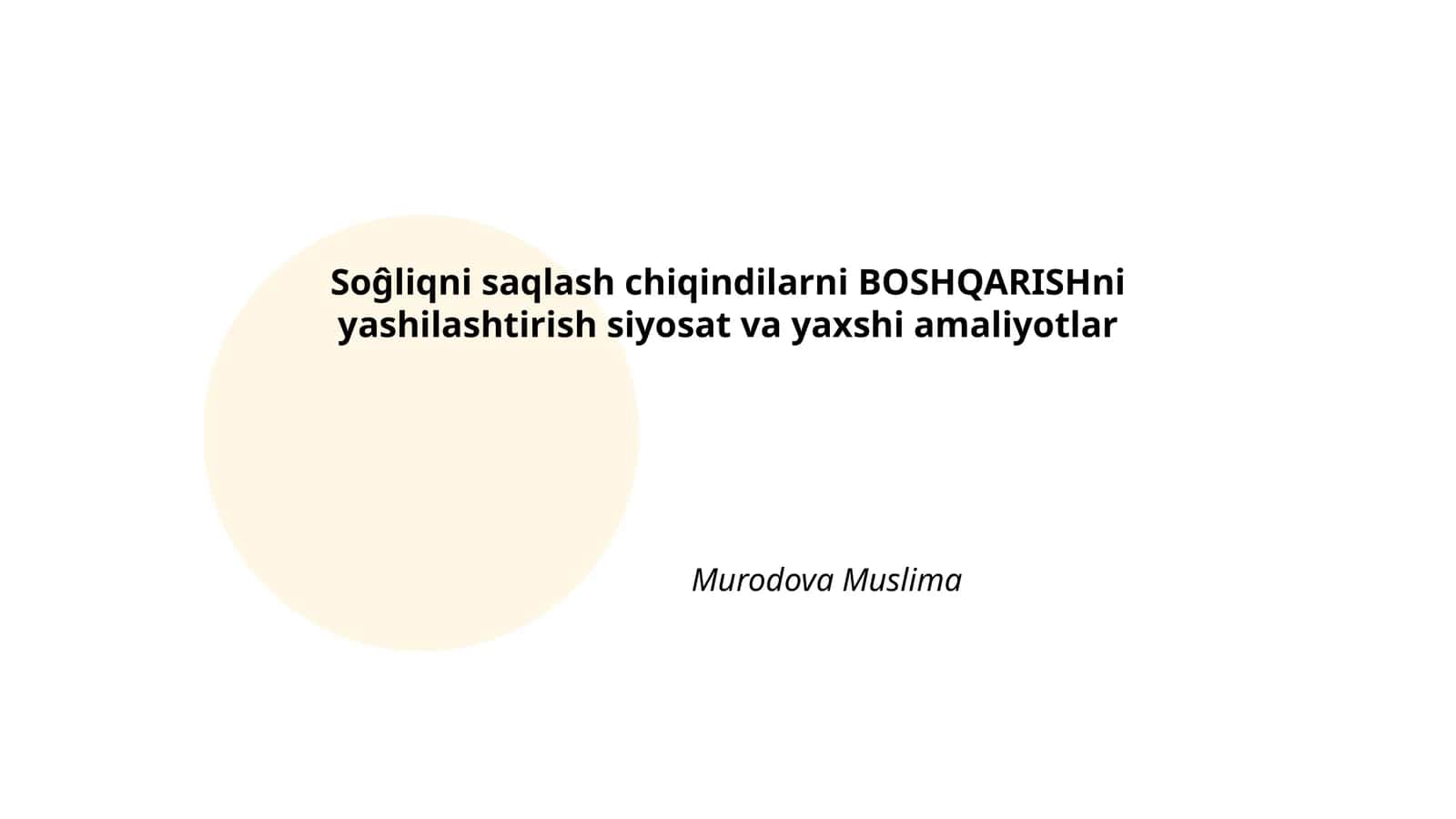 Soĝliqni saqlash chiqindilarni BOSHQARISHni yashilashtirish siyosat va yaxshi amaliyotlar 1